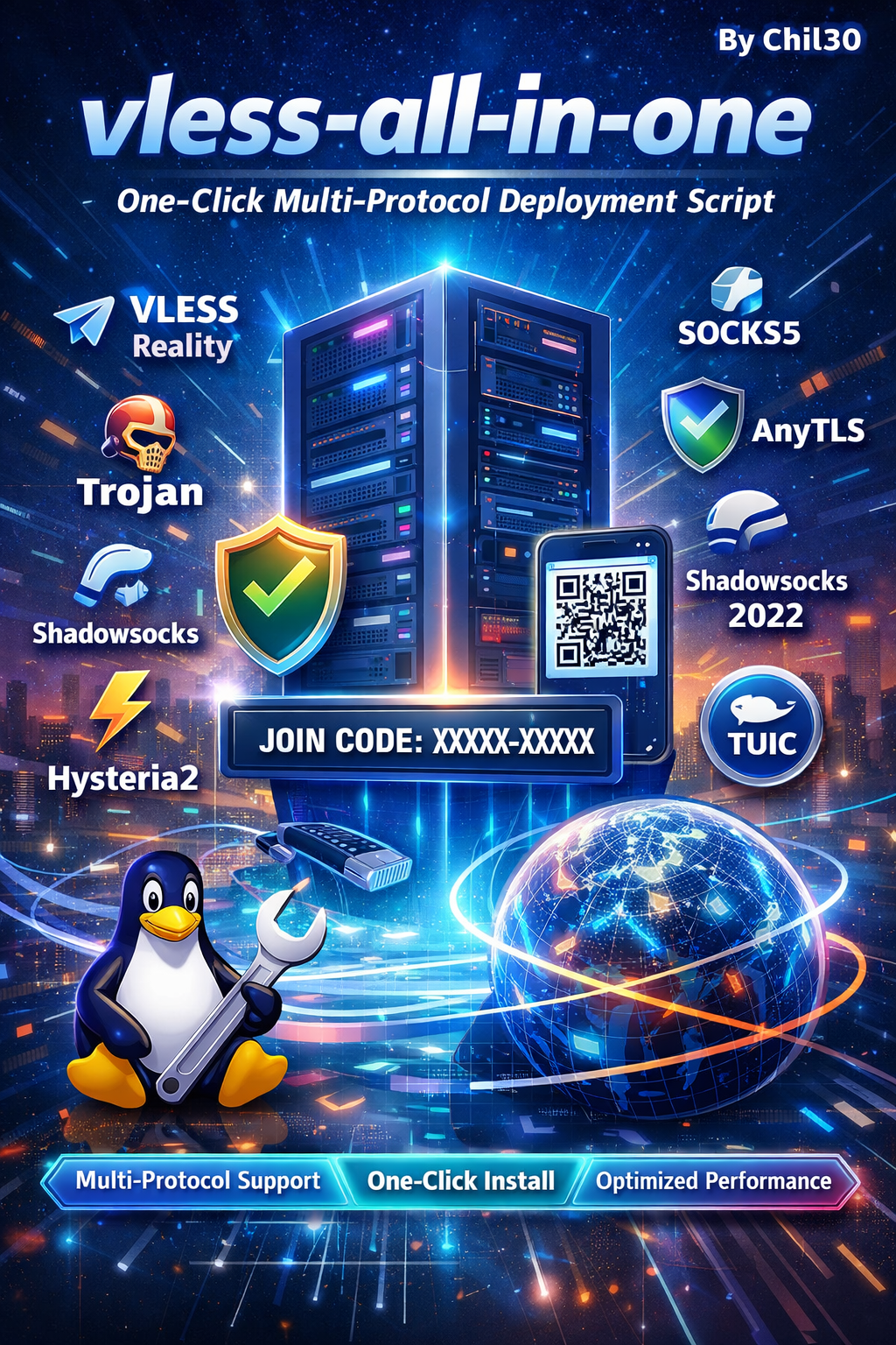 多协议代理一键部署脚本-米粒博客